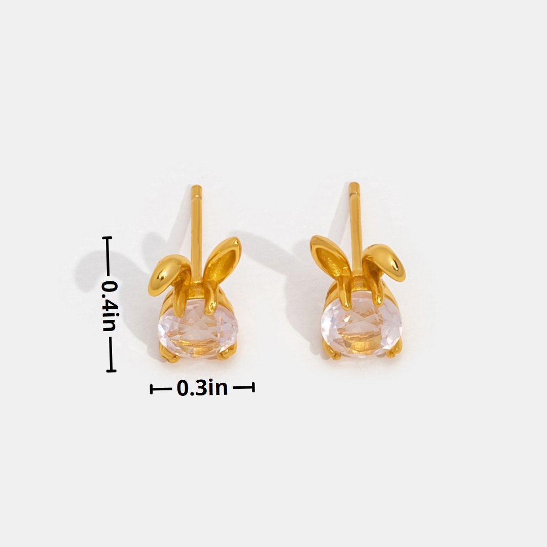 14K Gold Crystal Bunny Earrings - Beautiful Earth Boutique