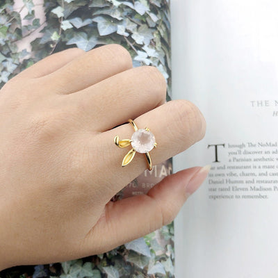 14K Gold Crystal Bunny Ring - Beautiful Earth Boutique