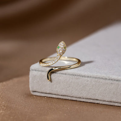 14K Gold Crystal Snake Rings - Beautiful Earth Boutique