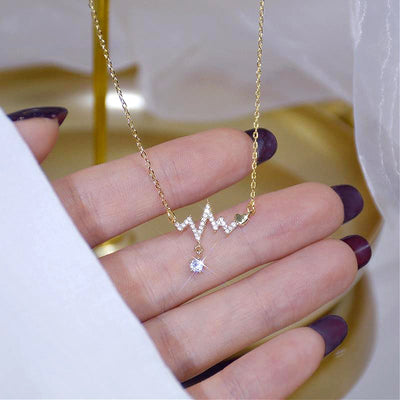 14K Gold Heartbeat Necklace - Beautiful Earth Boutique