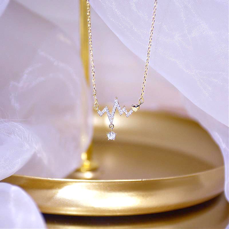 14K Gold Heartbeat Necklace - Beautiful Earth Boutique