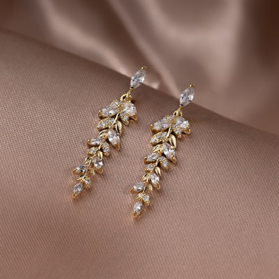 18K Gold Leaf Drop Earrings - Beautiful Earth Boutique