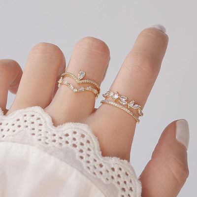 18K Gold Lilly & Mia Crystal Rings - Beautiful Earth Boutique UK