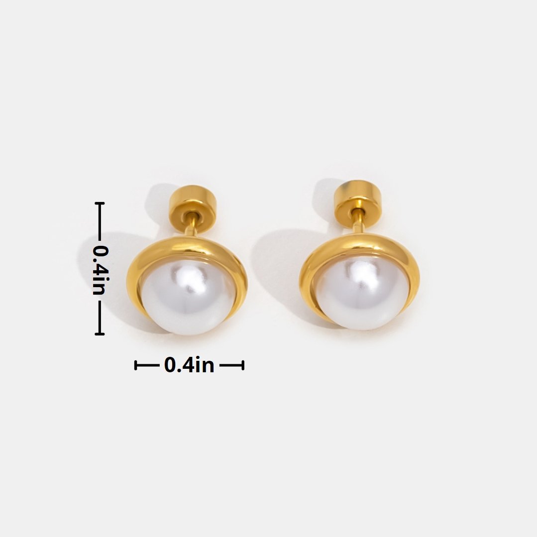 18K Gold Pearl Stud Earrings - Beautiful Earth Boutique