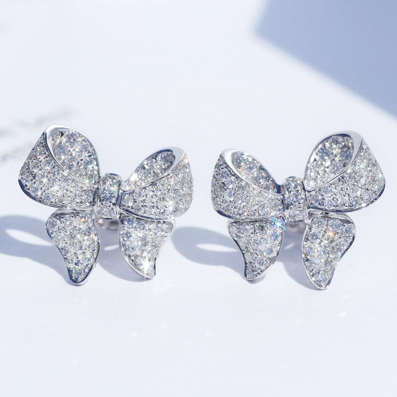 925 Sterling Silver Bow Earrings - Beautiful Earth Boutique