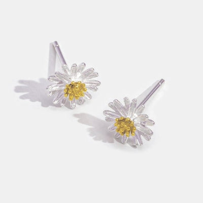 925 Sterling Silver Daisy Flower Earrings - Beautiful Earth Boutique