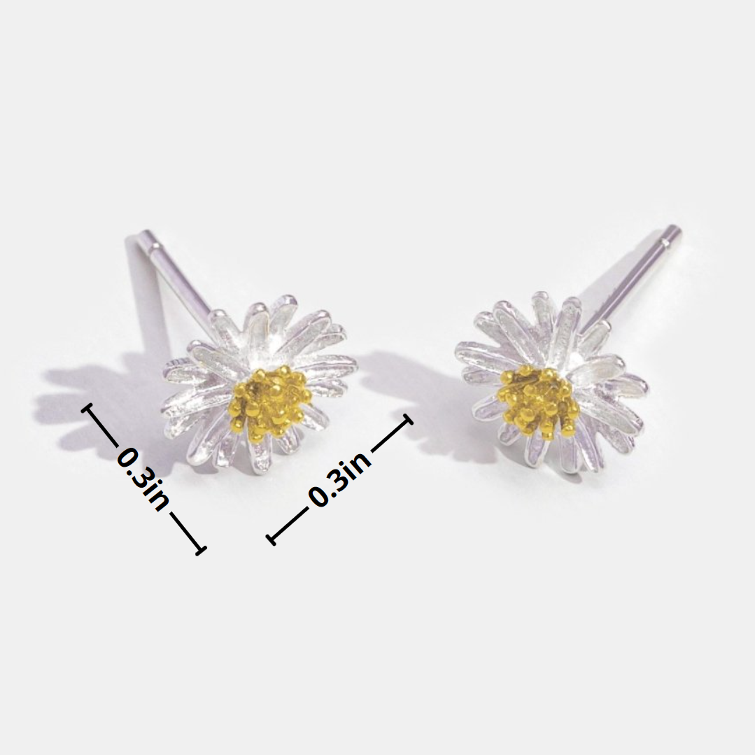 925 Sterling Silver Daisy Flower Earrings - Beautiful Earth Boutique