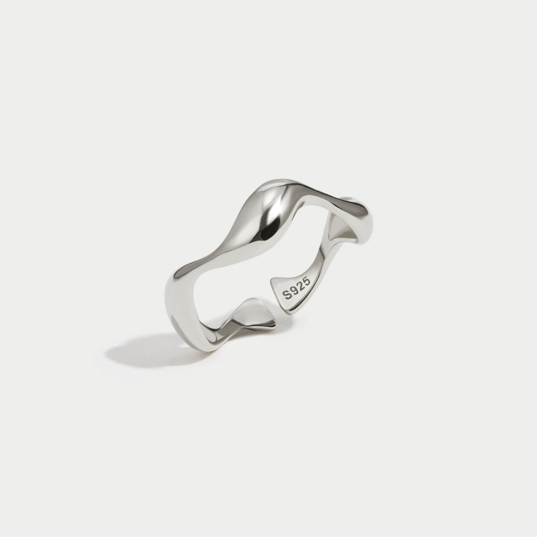 925 Sterling Silver Wave Ring - Beautiful Earth Boutique UK