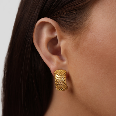 Golden Dream Semi Hoop Earrings - Beautiful Earth Boutique