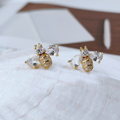 Crystal Bee Earrings