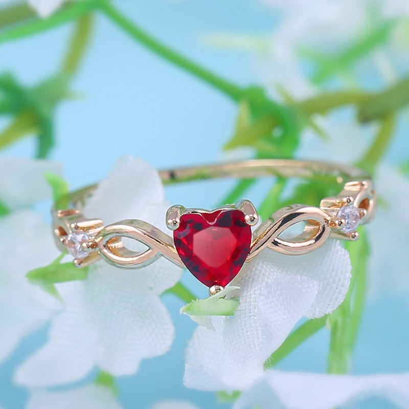 Aimee Crystal Heart Ring - Beautiful Earth Boutique