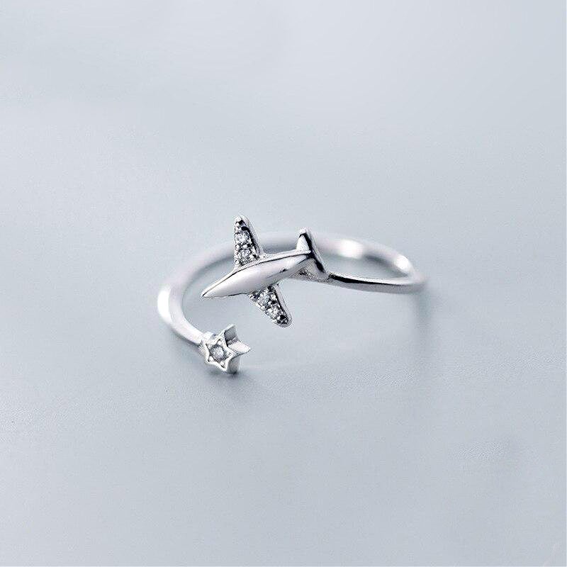 Airplane 925 Sterling Silver Ring - Beautiful Earth Boutique