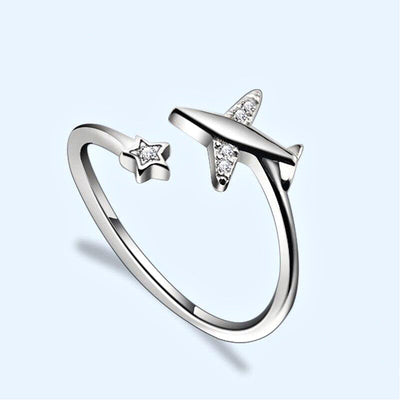 Airplane 925 Sterling Silver Ring - Beautiful Earth Boutique