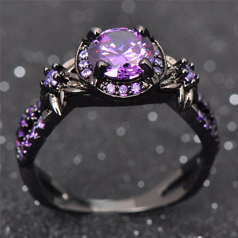 Amethyst Black Gold Ring - Beautiful Earth Boutique