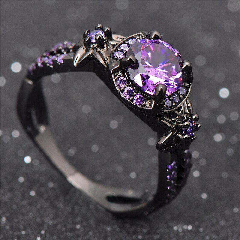 Amethyst Black Gold Ring - Beautiful Earth Boutique