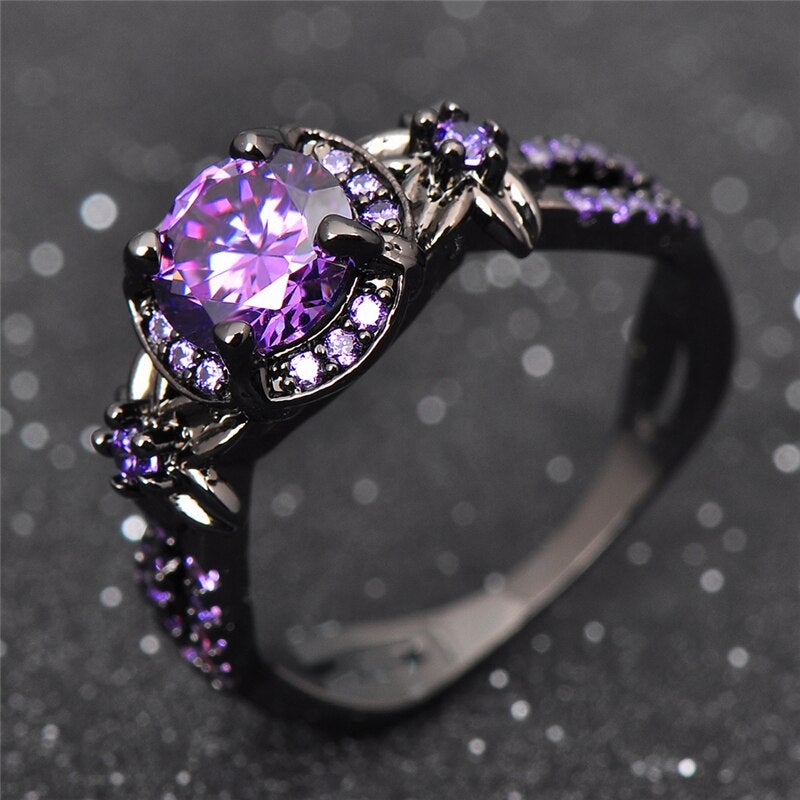 Amethyst Black Gold Ring - Beautiful Earth Boutique