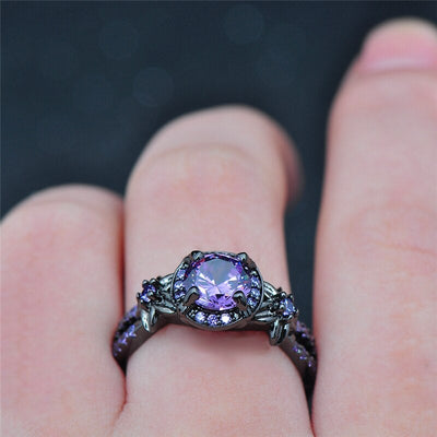 Amethyst Black Gold Ring - Beautiful Earth Boutique