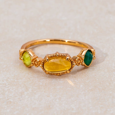 Anala Fire Agate Stone Ring - Beautiful Earth Boutique