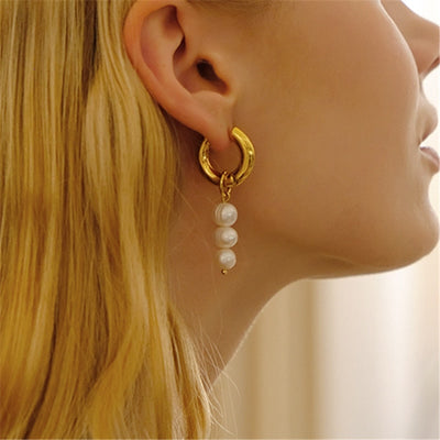 Asymmetrical Pearl Drop Earrings - Beautiful Earth Boutique