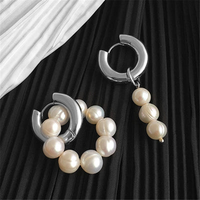 Asymmetrical Pearl Drop Earrings - Beautiful Earth Boutique