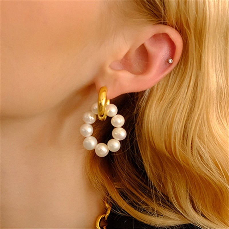 Asymmetrical Pearl Drop Earrings - Beautiful Earth Boutique