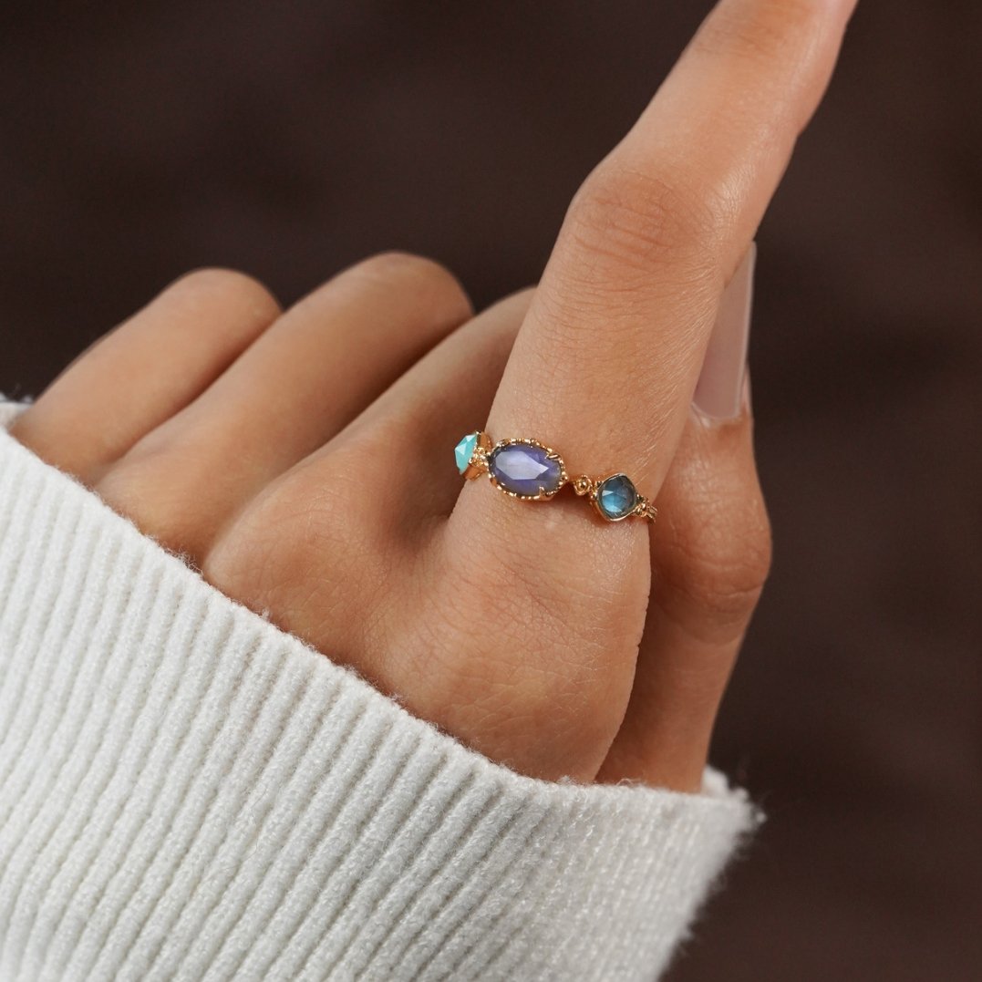 Aurelia Natural Agate Ring - Beautiful Earth Boutique