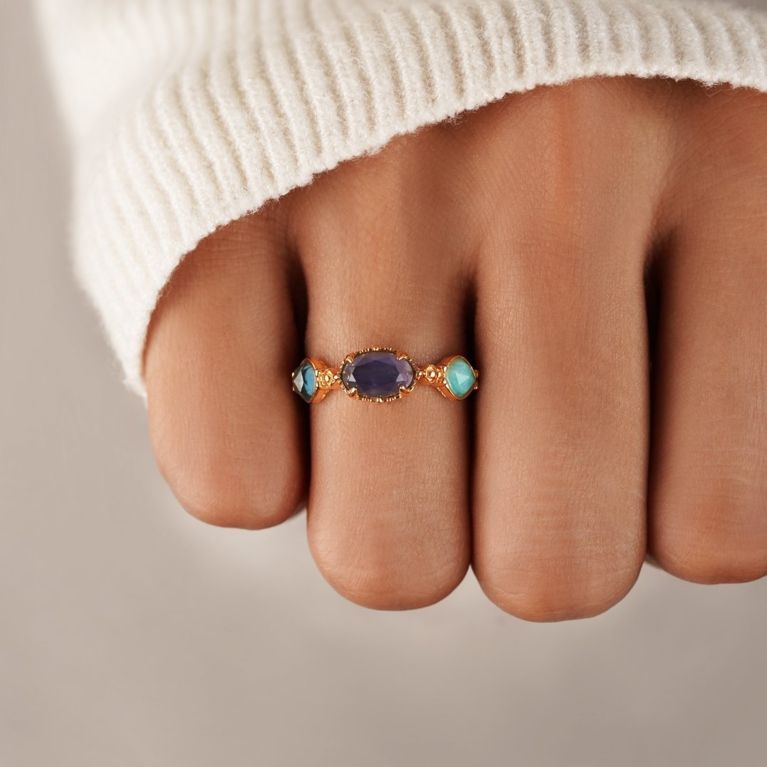 Aurelia Natural Agate Ring - Beautiful Earth Boutique