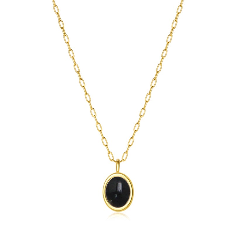 Black Onyx & White Opal Necklace - Beautiful Earth Boutique