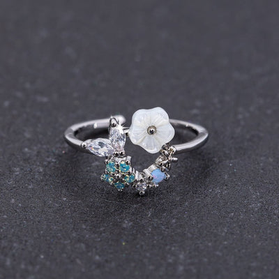 Blooming Silver Flower Ring - Beautiful Earth Boutique