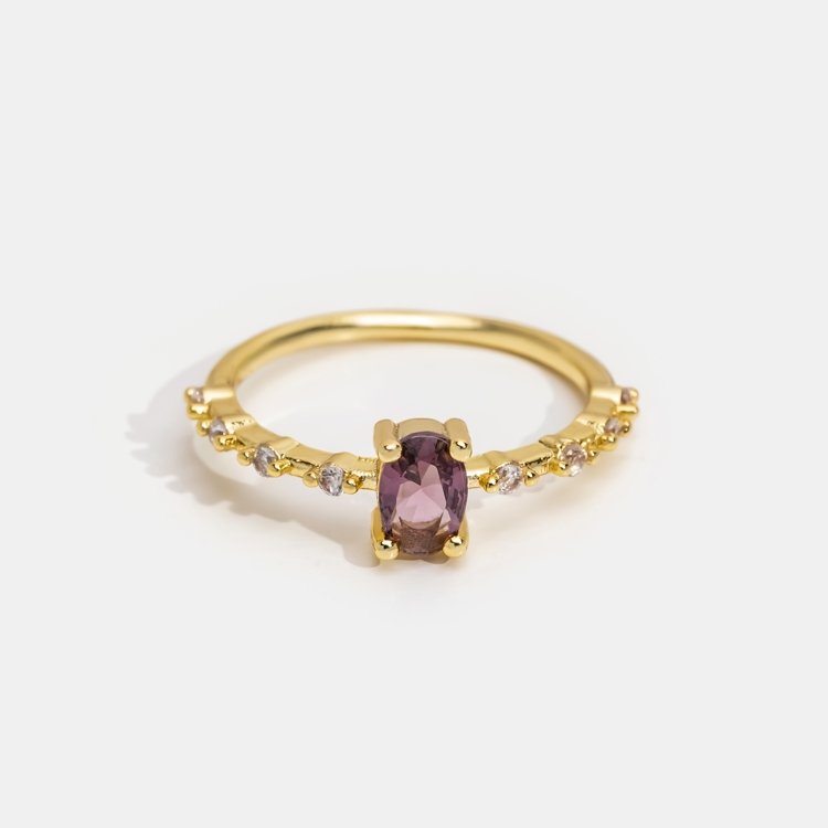 Cameron Purple Amethyst Crystal Ring - Beautiful Earth Boutique