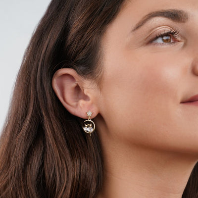 Cat & Moon Earrings - Beautiful Earth Boutique