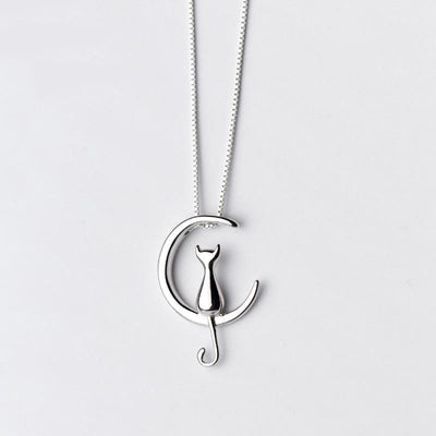 Cat & Moon Necklace - Beautiful Earth Boutique