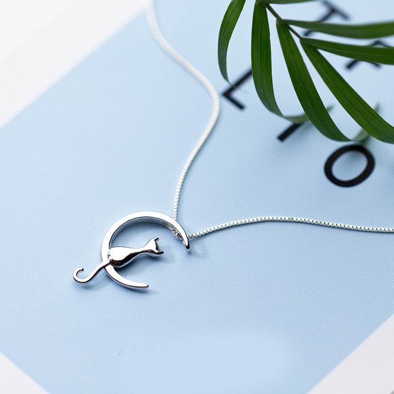 Cat & Moon Necklace - Beautiful Earth Boutique