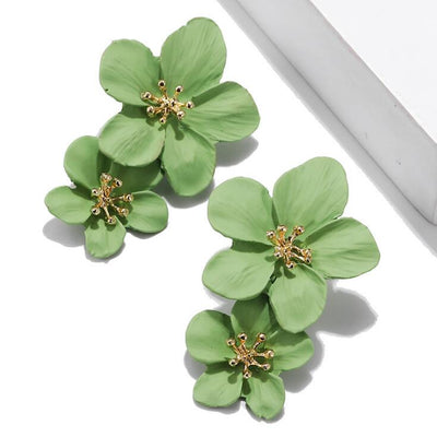 Celia Double Flower Earrings - Beautiful Earth Boutique