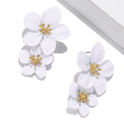 Celia Double Flower Earrings - Beautiful Earth Boutique