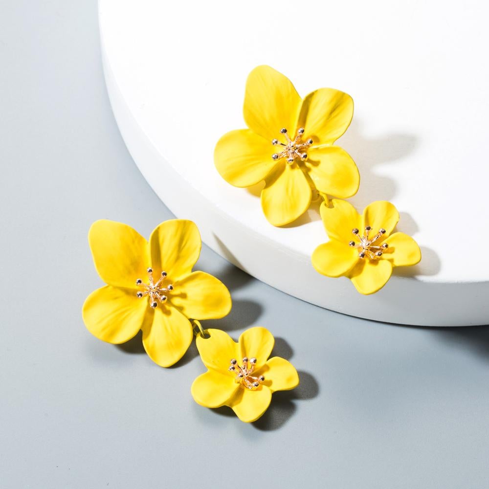 Celia Double Flower Earrings - Beautiful Earth Boutique