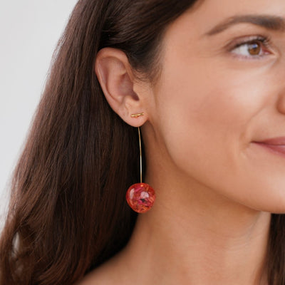 Celia Pink Cherry Earrings - Beautiful Earth Boutique