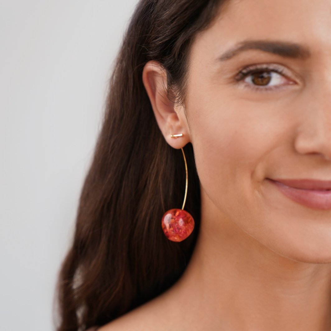 Celia Pink Cherry Earrings - Beautiful Earth Boutique