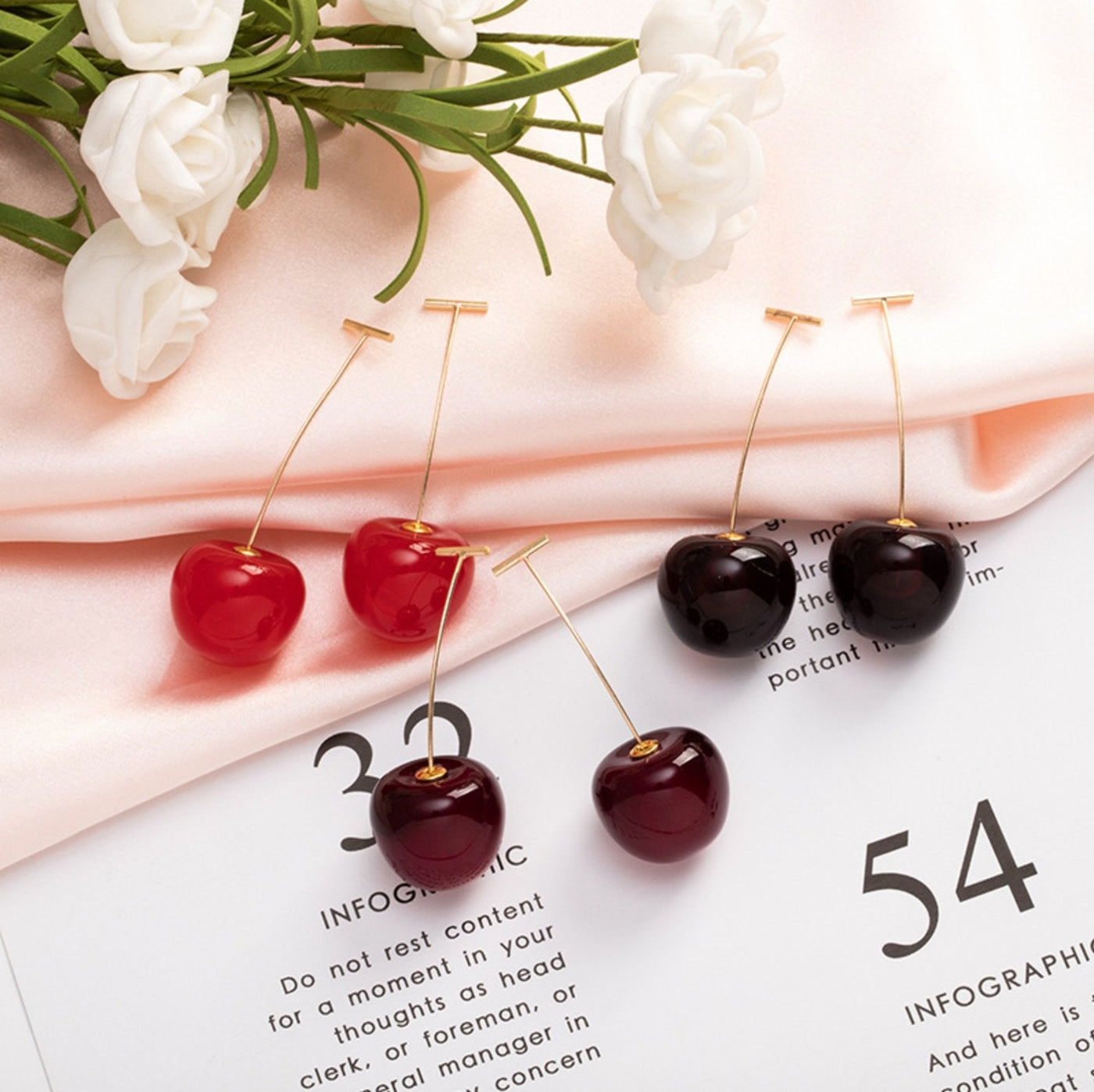 Celia Rouge Cherry Earrings - Beautiful Earth Boutique