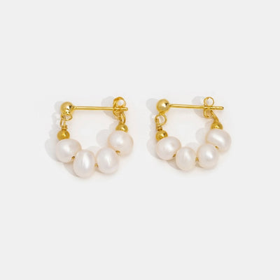 Celine Pearl Hoop Earrings - Beautiful Earth Boutique