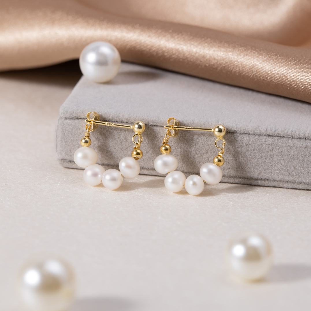 Celine Pearl Hoop Earrings