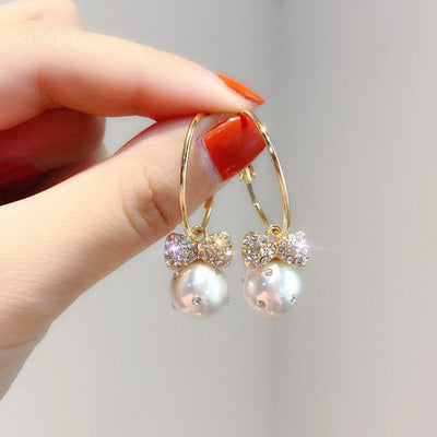 ‘Cherish You’ Pearl Hoop Earrings