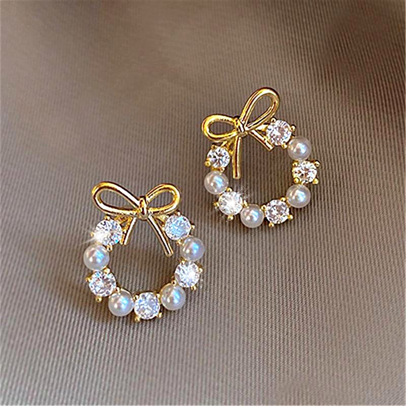 Crystal Bow Wreath Earrings - Beautiful Earth Boutique