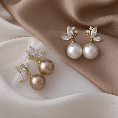 Crystal Butterfly & Pearl Earrings - Beautiful Earth Boutique