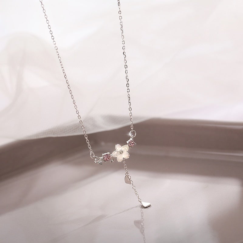 Crystal Cherry Blossom Necklace - Beautiful Earth Boutique