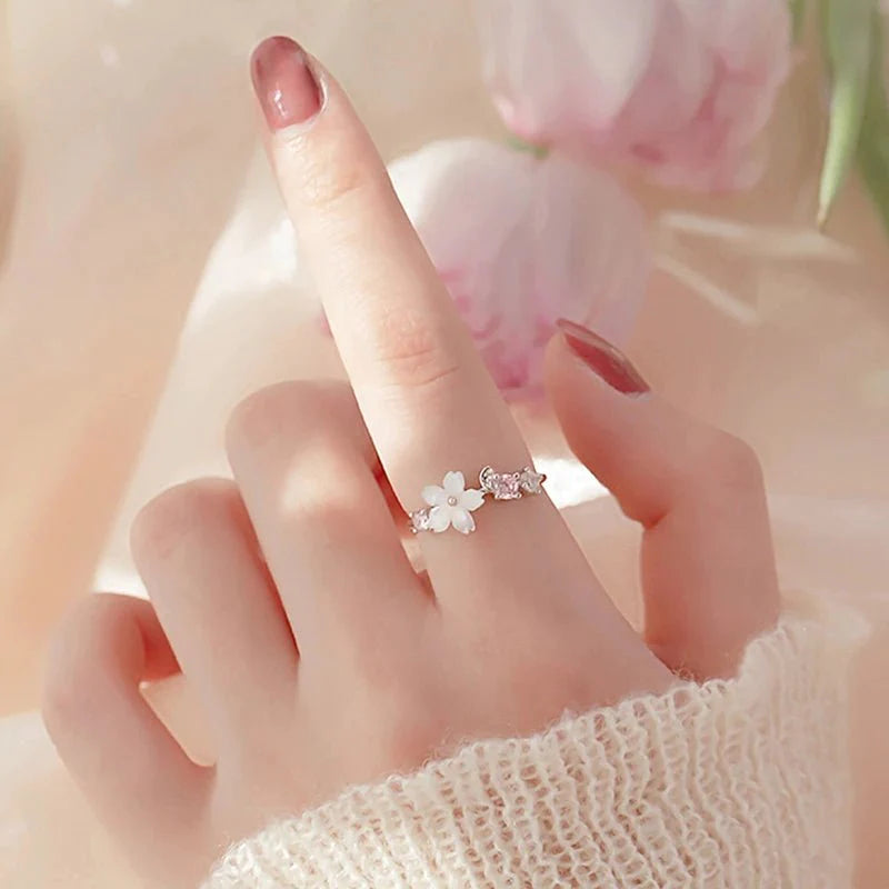 Crystal Cherry Blossom Ring - Beautiful Earth Boutique