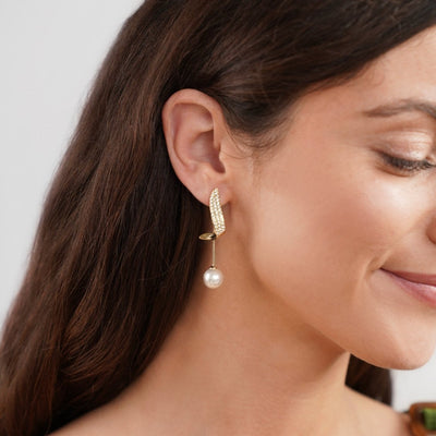 Crystal Erin Pearl Drop Earrings - Beautiful Earth Boutique