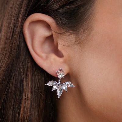 Crystal Flora Leaf Earrings - Beautiful Earth Boutique