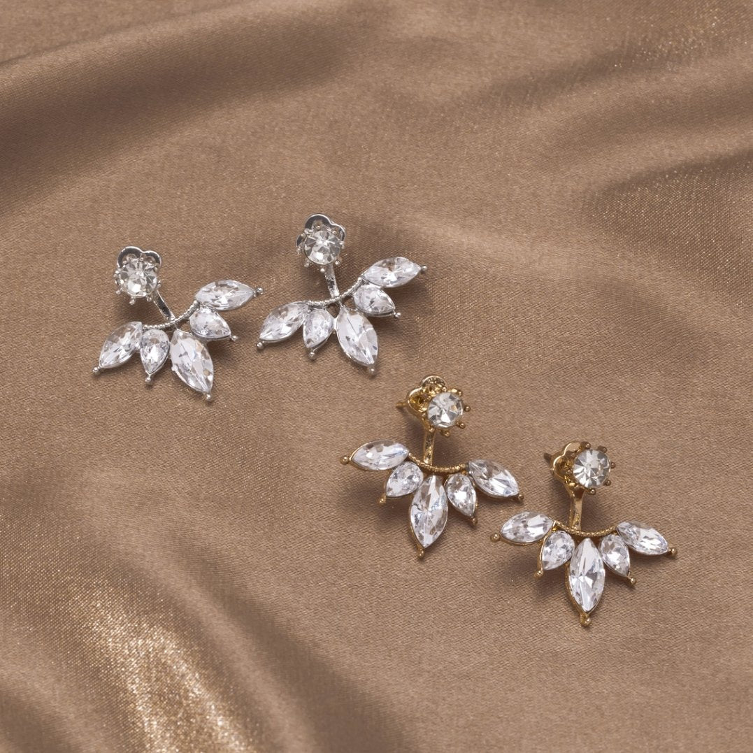 Crystal Flora Leaf Earrings - Beautiful Earth Boutique