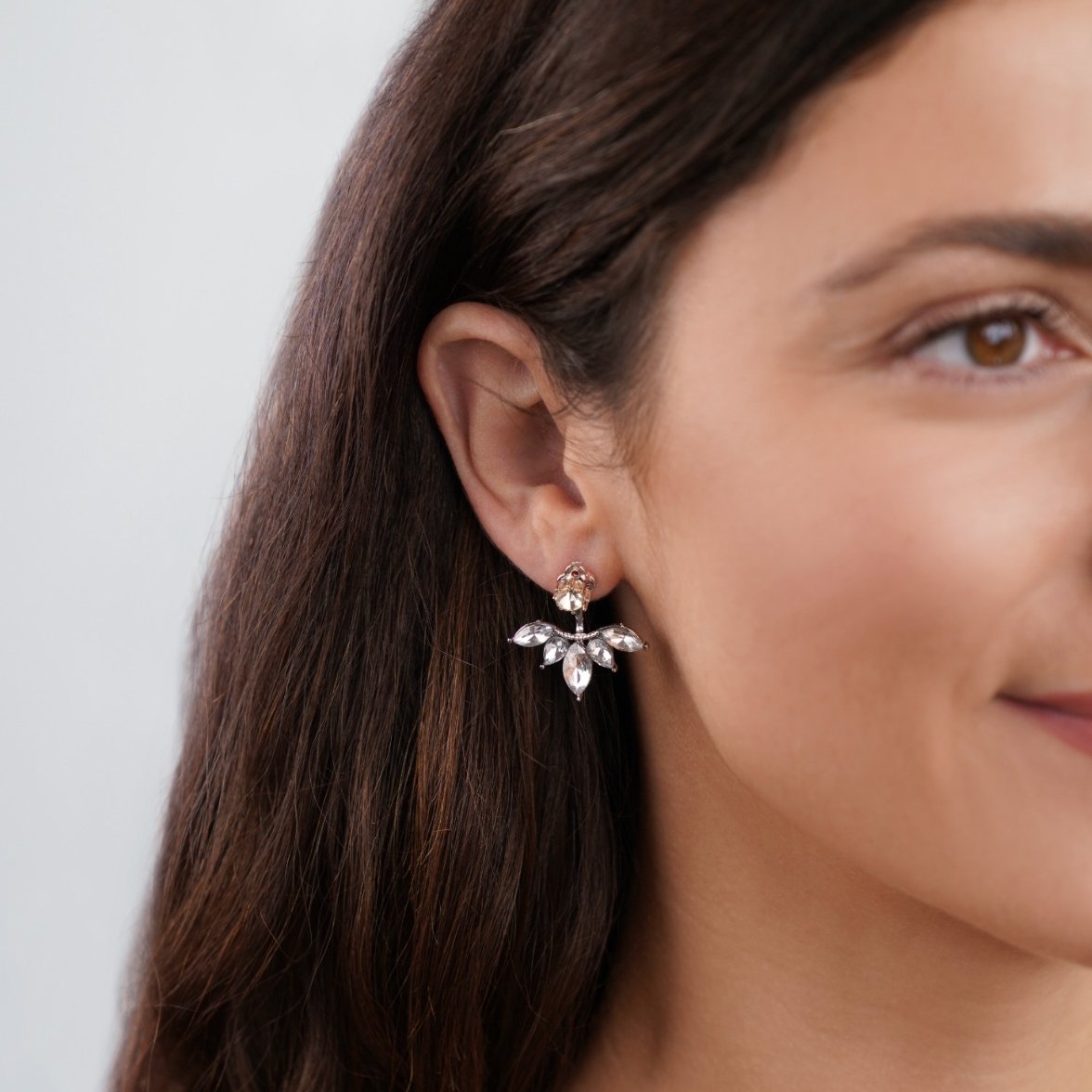 Crystal Flora Leaf Earrings - Beautiful Earth Boutique